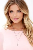 Lulu*s Three With Envy Silver Layered Necklace