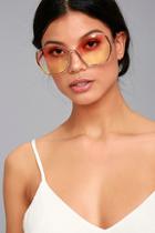 Lulus Vibrant Vibes Rose Gold And Yellow Sunglasses