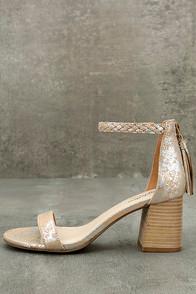 Seychelles Fury Silver Leather Ankle Strap Heels