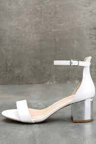 Wild Diva Lounge Tilda White Ankle Strap Heels