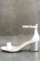 Wild Diva Lounge Tilda White Ankle Strap Heels