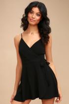 Camden Black Wrap Skort Dress | Lulus