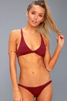 Frankies Bikinis Malibu Burgundy Bikini Bottom | Lulus