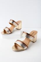 Bamboo Veranda Gold Multi Mules | Lulus