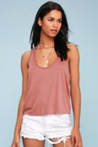 Sass Appeal Rusty Rose Backless Ribbed Tank Top | Lulus