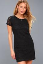 Lulus | Love You For Eternity Black Lace Shift Dress