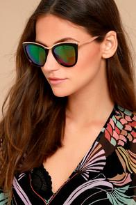 Lulus Style First Black And Pink Mirrored Sunglasses
