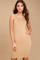Lulus Essential Spice Taupe Bodycon Dress
