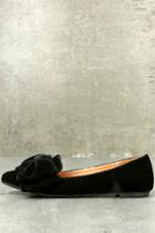 Yoki Holden Black Velvet Pointed Toe Flats