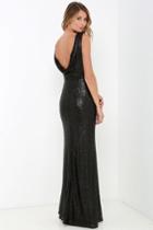 Slink And Wink Matte Black Sequin Maxi Dress | Lulus