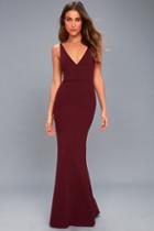 Lulus | Melora Plum Purple Sleeveless Maxi Dress | Size Large | 100% Polyester