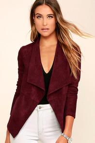 Bb Dakota Nicholson Burgundy Suede Jacket