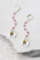 Shashi Tusk Gold And Purple Earrings