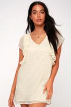 Amuse Society Sunset Dreams Gold Striped Shift Dress | Lulus