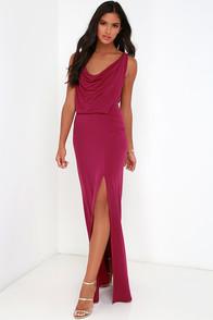 Rubber Ducky Shooting Starlet Berry Red Maxi Dress