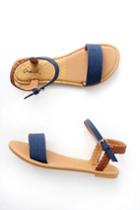 Qupid Joyce Navy Flat Sandal Heels | Lulus