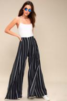 Venture Casual Washed Black Striped Wide-leg Pants | Lulus