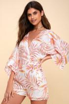Amuse Society Pacific Paradise White Tropical Print Romper | Lulus