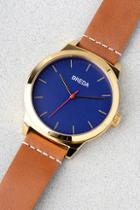 Breda Rand Gold And Tan Leather Watch
