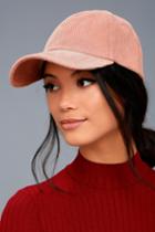 Billabong Lux Club Blush Pink Corduroy Baseball Cap | Lulus