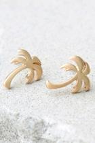 Lulus Tree Of Life Gold Palm Tree Earrings