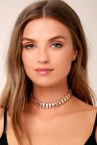 Lulus Link Up Rose Gold Choker Necklace