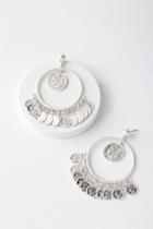 Vesta Silver Coin Hoop Earrings | Lulus