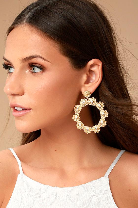 Lulus | Among The Azaleas Gold Earrings