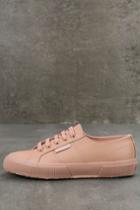 Superga | 2750 Fglu Wt Pink Leather Sneakers | Size 9.5 | Lulus