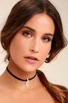 Lulus | Shoot For The Stars Black And Silver Choker Necklace
