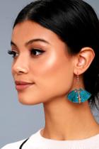 Shashi Tamara Teal Blue Tassel Earrings