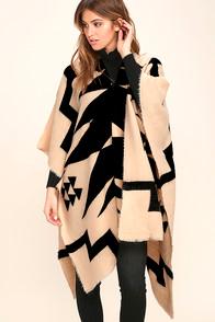 Billabong Beachy Night Beige Print Poncho