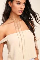 Lulus Spare Chain-ge Gold Layered Choker Necklace