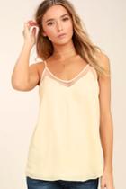 Lulus | Sweet Fling Light Beige Mesh Tank Top | Size X-large | 100% Polyester