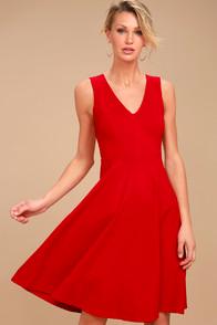 Lulus Hello World Red Midi Dress