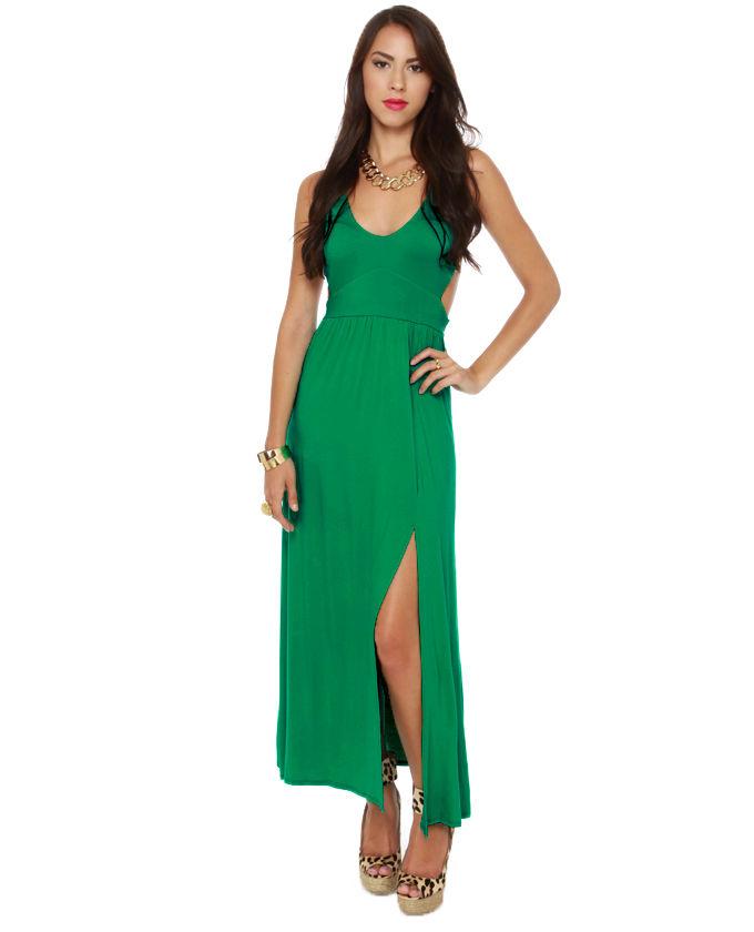 In Charm's Way Green Maxi Dress