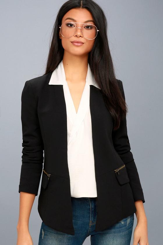 Aakaa | Avant Garde Black Cropped Blazer | Size Large | 100% Polyester | Lulus