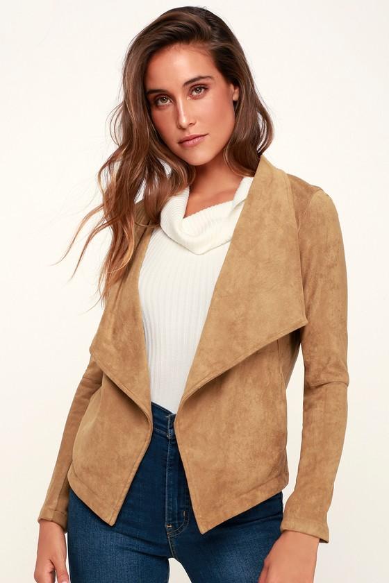 Bb Dakota Earned It Tan Suede Lace-up Back Jacket | Lulus