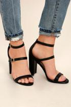 Breckelle's Shayndel Black Ankle Strap Heels