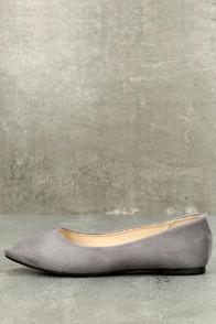 Bella Marie Holly Grey Suede Flats