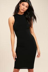 Lulus Rock Your Body Right Black Bodycon Midi Dress