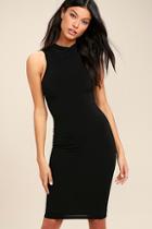 Lulus Rock Your Body Right Black Bodycon Midi Dress