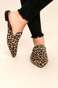 Steven By Steve Madden Valent L Leopard Pony Fur Loafer Slides