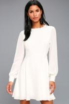 Sadie May White Long Sleeve Dress | Lulus