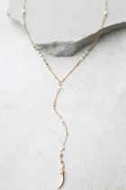 Lulus Cape Town White And Gold Drop Necklace