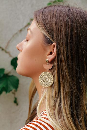 Silvana Beige Woven Earrings | Lulus