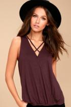 Olive + Oak | Otis Plum Purple Tank Top | Size Medium | Lulus