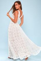 Eliana White Lace Maxi Dress | Lulus