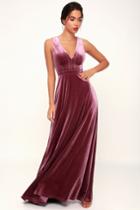 Beautiful Night Magenta Velvet Sleeveless Maxi Dress | Lulus