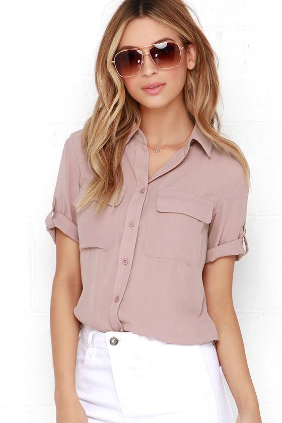 Best Of Friends Mauve Button-up Top | Lulus